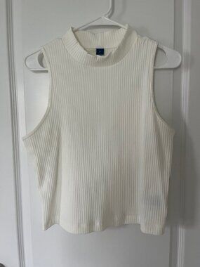 Old Navy white knit tank top, size L, never worn